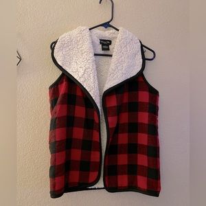 Red Buffalo Plaid Sherpa Vest - Size M